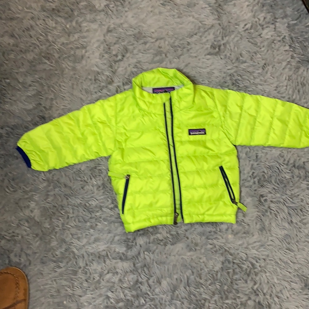 Neon green Patagonia baby coat
